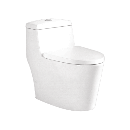 Bồn cầu liền khối bằng sứ trắng sáng (BCK - 06)