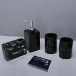 Bộ sản phẩm trang trí phòng tắm vân đá cẩm thạch đen - DC 010